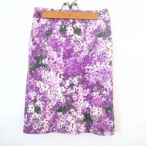 J Crew Watercolor Garden Floral Pencil Skirt